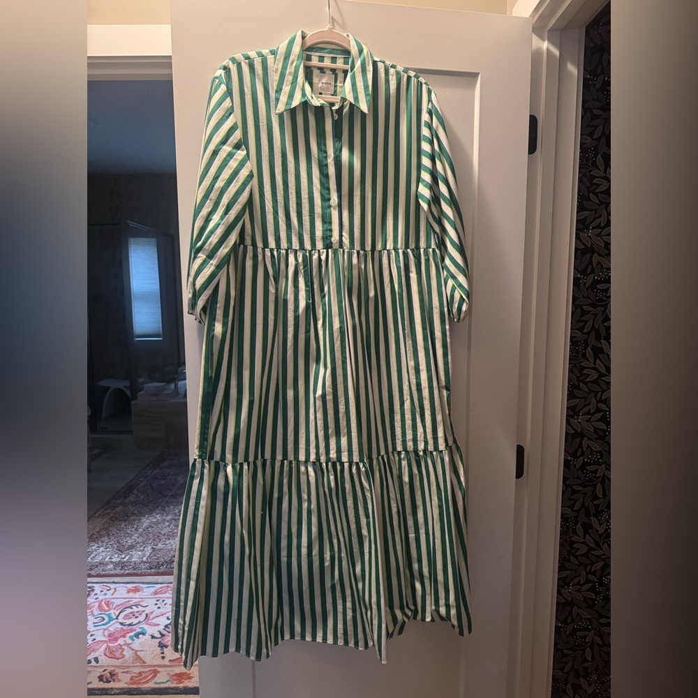 Anthropologie💚 Maeve Bettina Tiered Shirt Dress, S, NWT - Picture 9 of 16